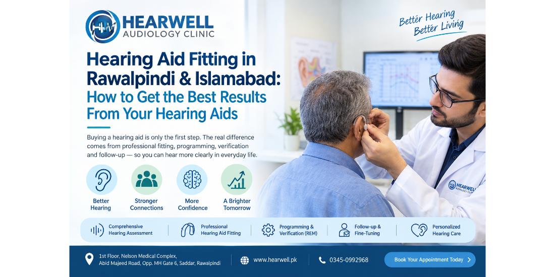 Professional hearing aid fitting in Rawalpindi and Islamabad at HearWell Audiology Clinic